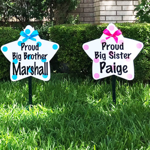 Sibling Signs: Sweetie Bird Storks - Stork Sign Rental, Durham, Chatham, Wake, Orange, Granville County, NC